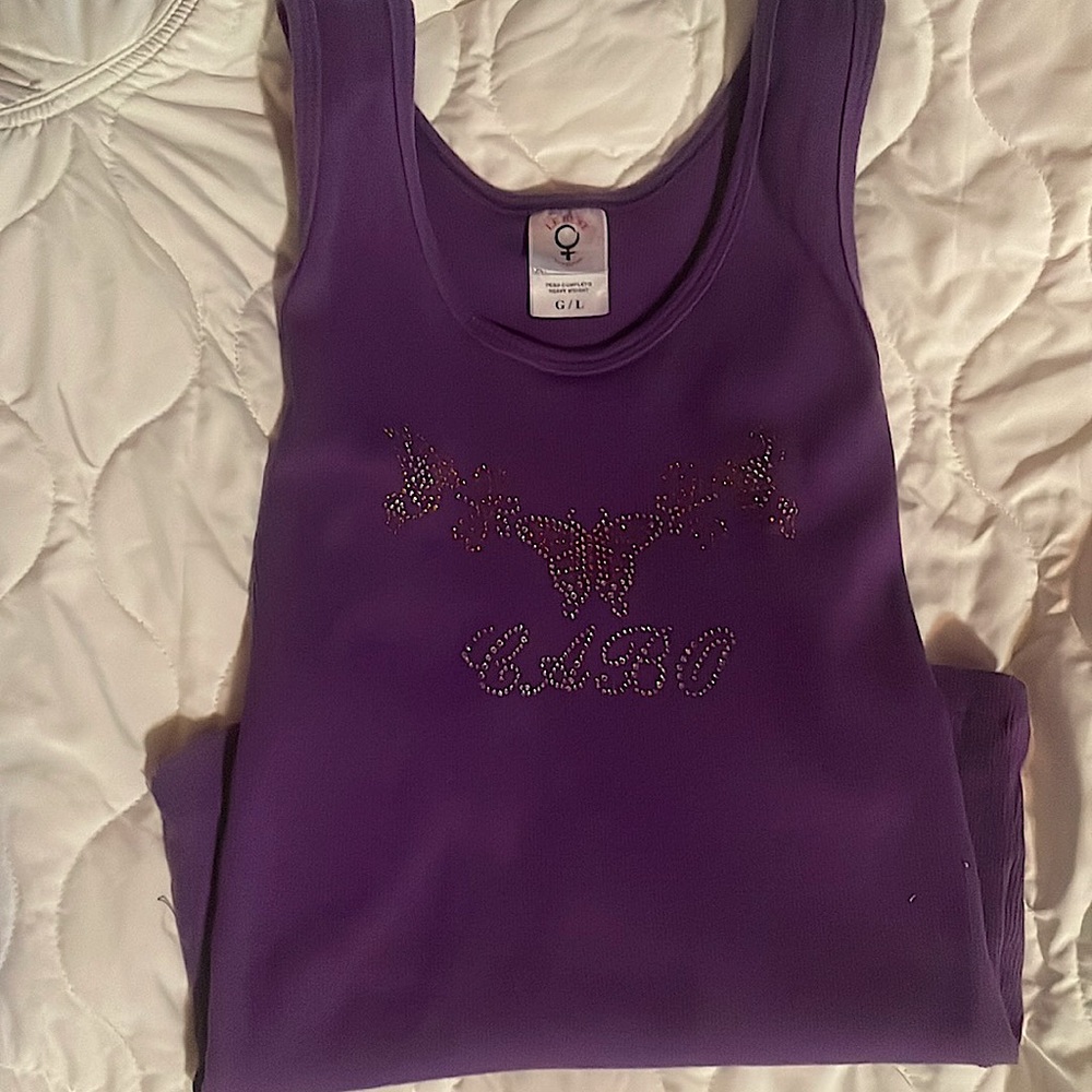 thrifted purple graphic tank | Size L